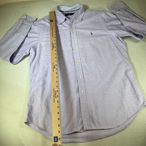 Polo Lauren Ralph  Mens Shirt  Large Light Purple Button Up Long Sleeve Preppy - Picture 7 of 7